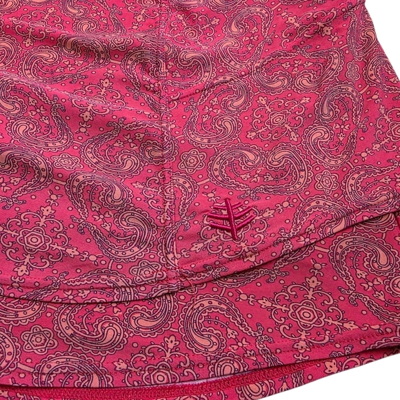 Coolibar Aqua Vesta Swim Skort – Pink Paisley, Size Large - Picture 2 of 7